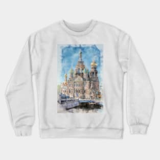 The church of Savior on Spilled Blood in Saint Petersburg, Russia Crewneck Sweatshirt